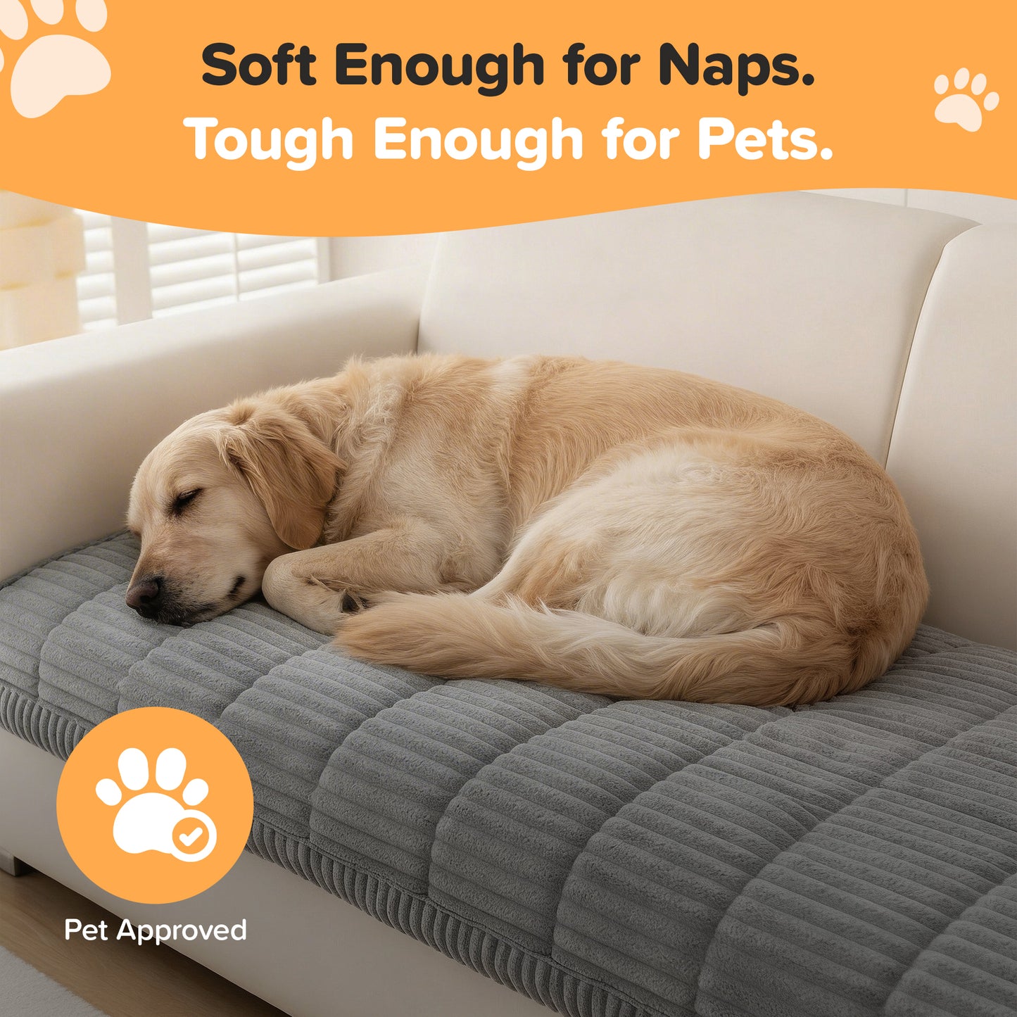 PawLounge™ Plush Pet Couch Cover